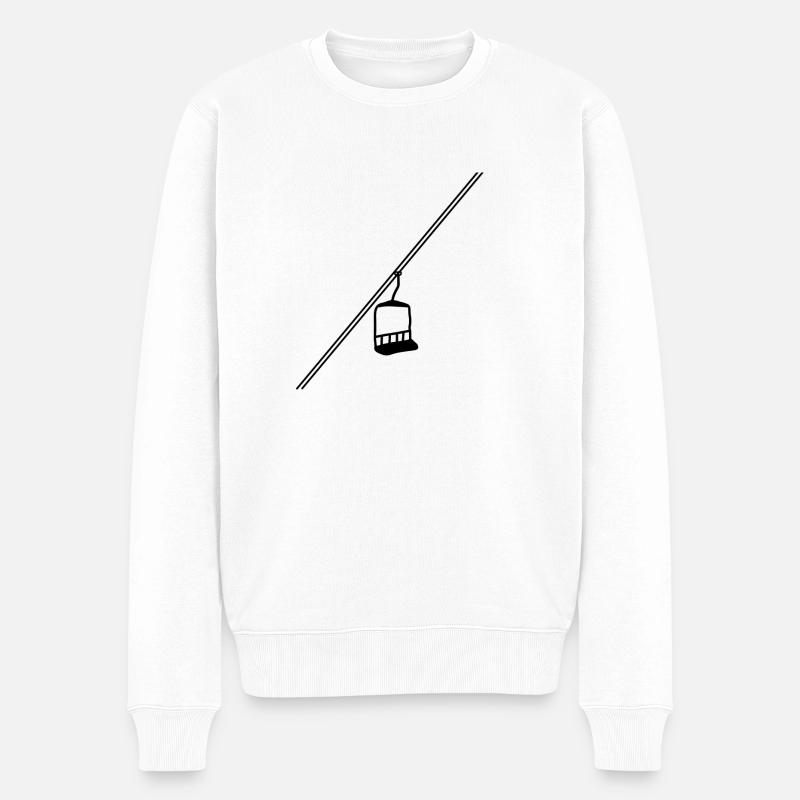 Skilift Ski Winter - Männer Premium Bio Pullover - Weiß