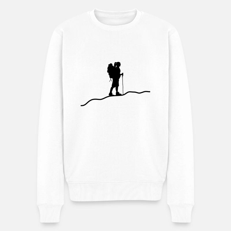 Fernweh Berge Wandern - Männer Premium Bio Pullover - Weiß