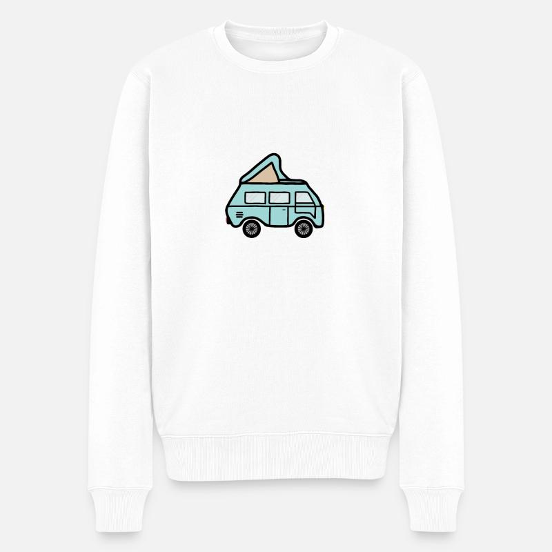 Camper Cartoon Comic - Männer Premium Bio Pullover - Weiß