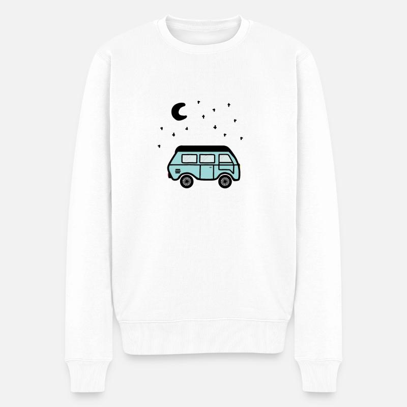 Van bei Nacht - Männer Premium Bio Pullover - Weiß