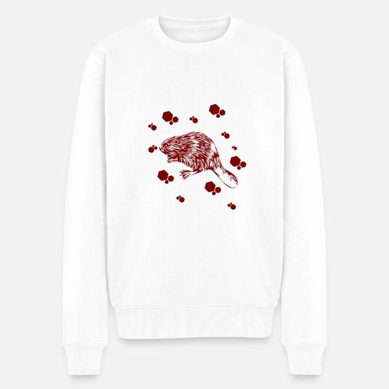 Marder - Hermelin - Wiesel - Männer Premium Bio Pullover - Weiß