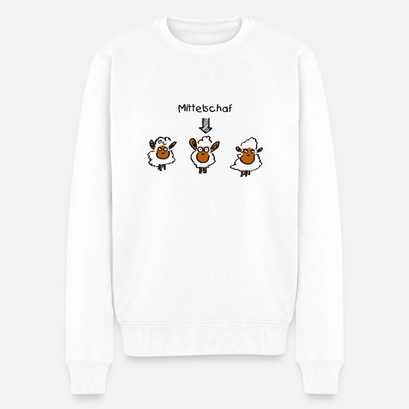 Mittelschaf - Männer Premium Bio Pullover - Weiß