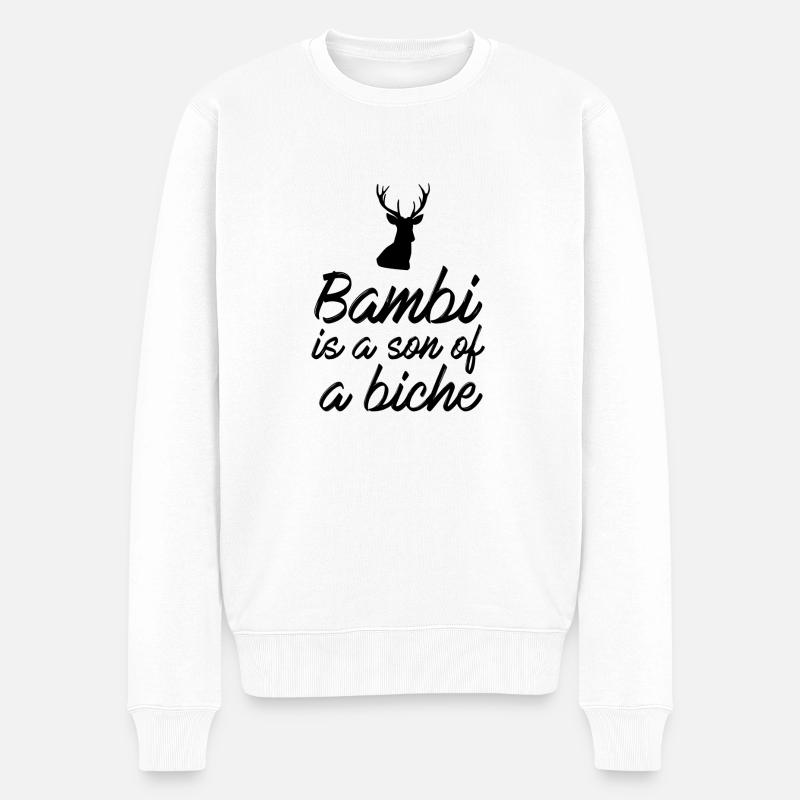 Bambi is a son of a biche - Pull Premium bio Homme - blanc