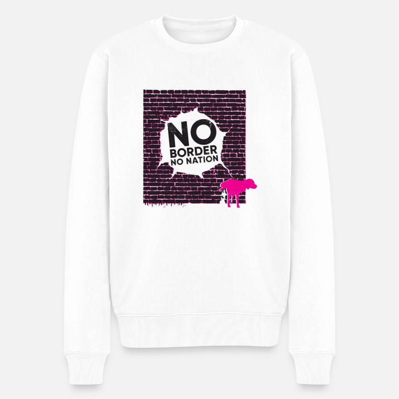 Aucune nation - aucune limite - Pull Premium bio Homme - blanc