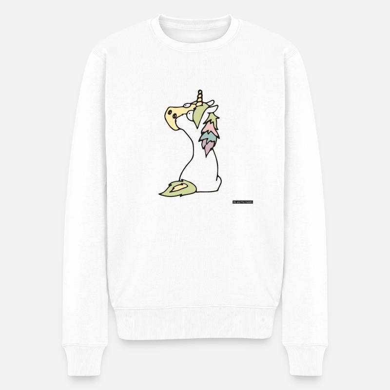 Pferd # 6 - Männer Premium Bio Pullover - Weiß