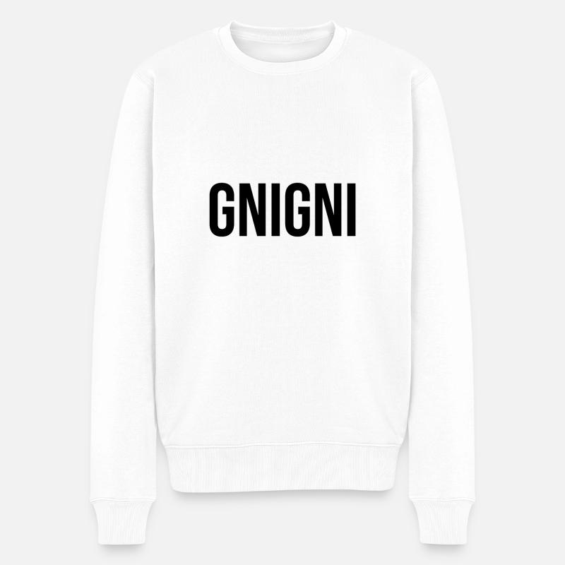 gnigni - Männer Premium Bio Pullover - Weiß