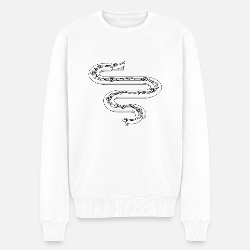 Longdog - Männer Premium Bio Pullover - Weiß