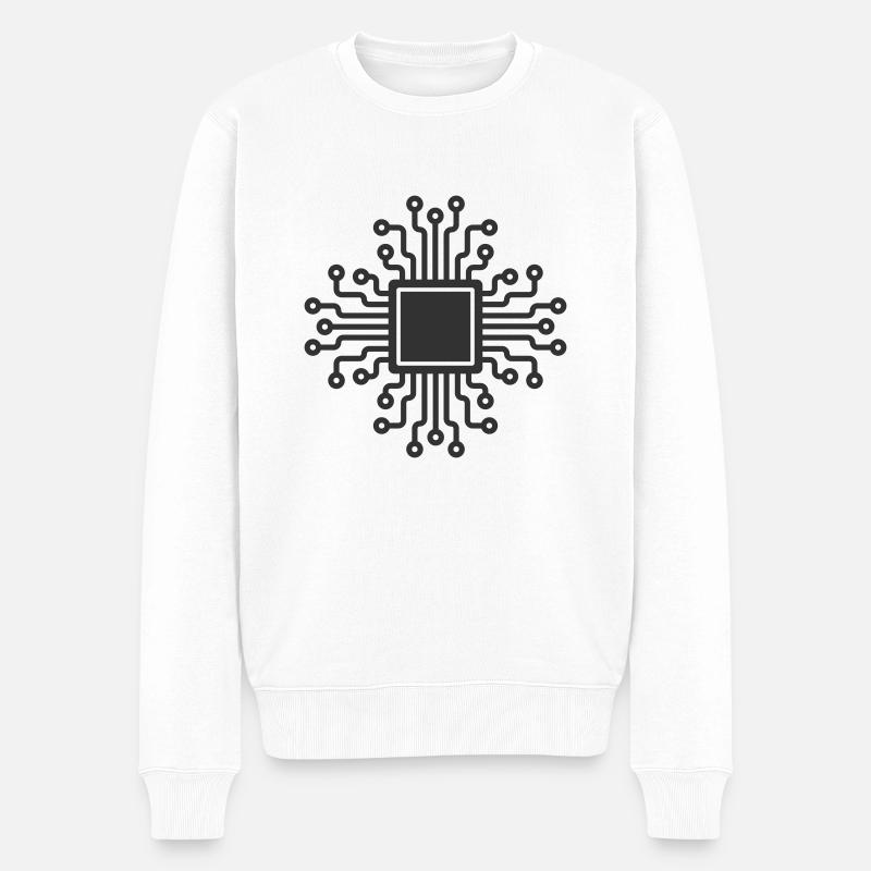 Micropuce CPU AI - Pull Premium bio Homme - blanc