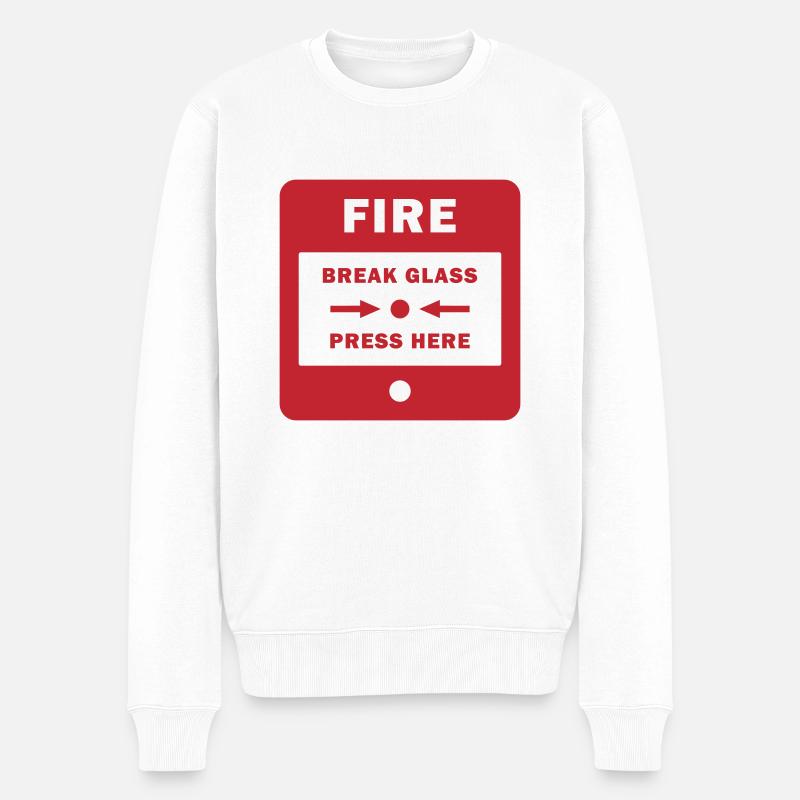 Feueralarm Symbol Zeichen - Männer Premium Bio Pullover - Weiß