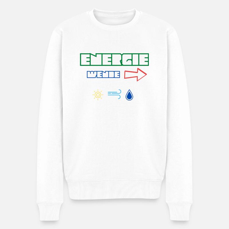 Energiewende jetzt! Erneuerbare Energie Statement - Männer Premium Bio Pullover - Weiß