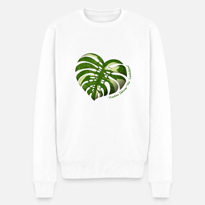 Monstera Thaï Constellation - Pull Premium bio Homme - blanc
