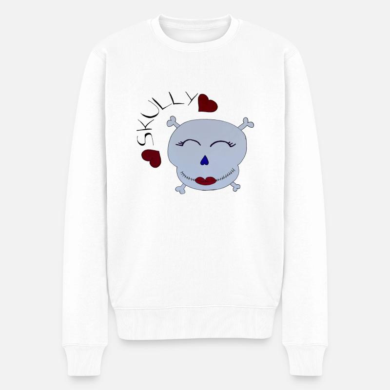 Skully - Männer Premium Bio Pullover - Weiß