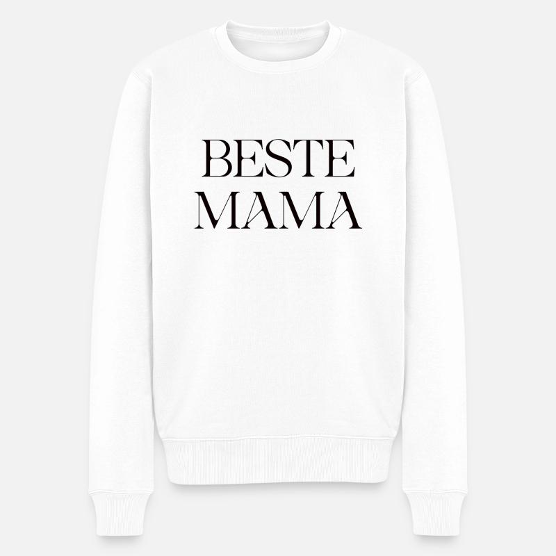 BESTE MAMA - Männer Premium Bio Pullover - Weiß