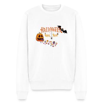 Halloween Trick or Treat - Männer Premium Bio Pullover - Weiß - Vorne - Thijin (182cm)