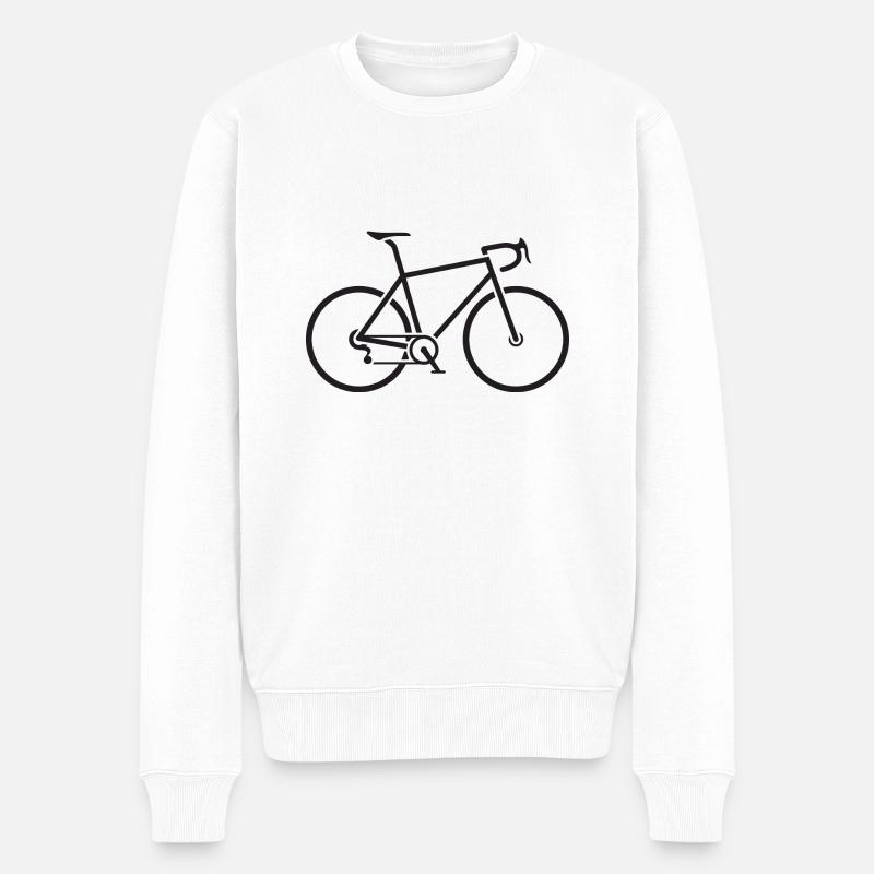 Vélo de route noir - Pull Premium bio Homme - blanc