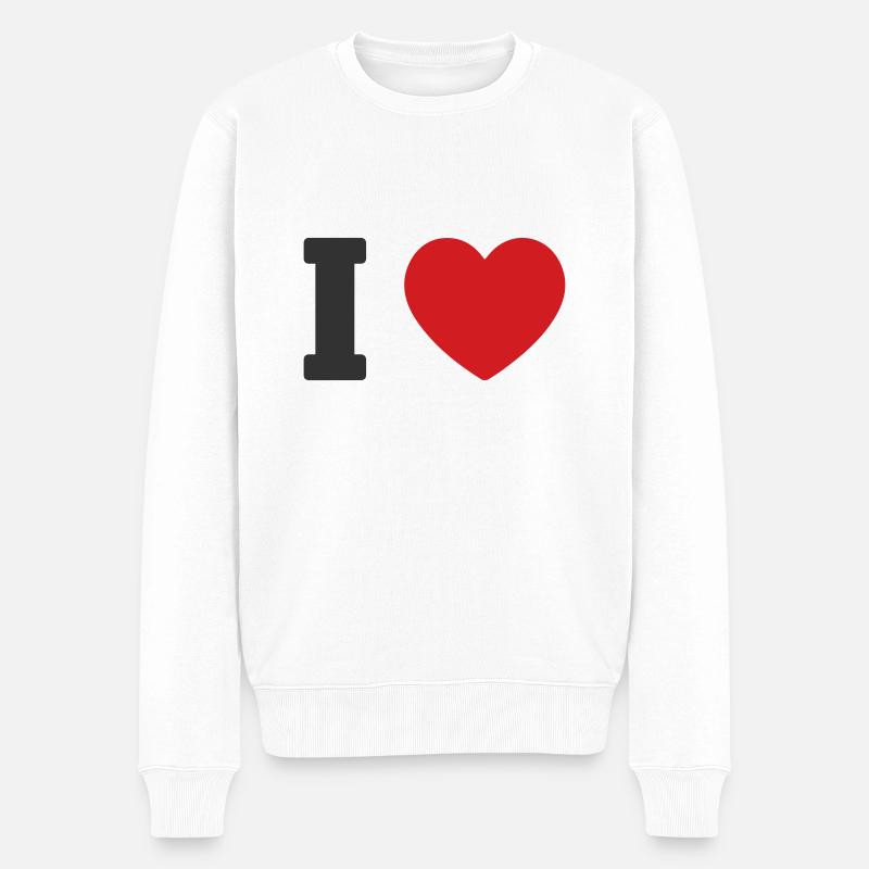 J’AIME - CŒUR - Pull Premium bio Homme - blanc