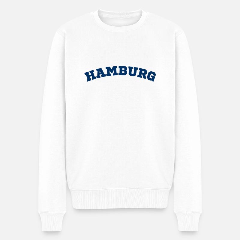Hamburg - Männer Premium Bio Pullover - Weiß