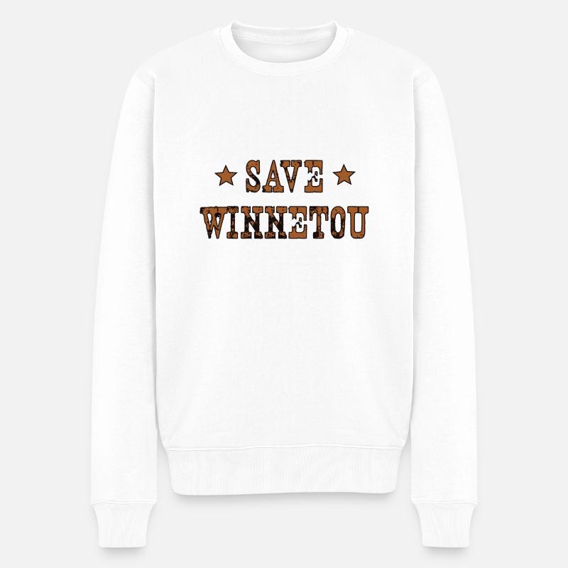 Save Winnetou Indianer Wilder Westen Geschenk - Männer Premium Bio Pullover - Weiß