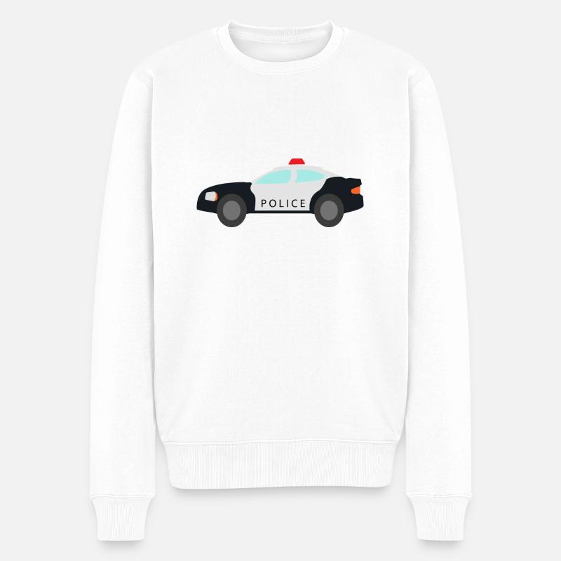 Polizei Auto - Männer Premium Bio Pullover - Weiß