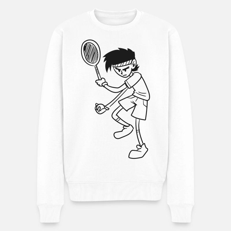 Tennisspieler - Männer Premium Bio Pullover - Weiß