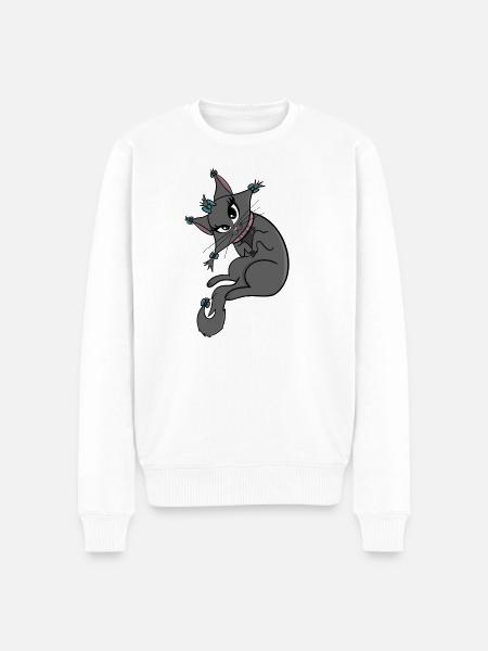 Cute cat lady chills - Men's Premium Organic Jumper - white