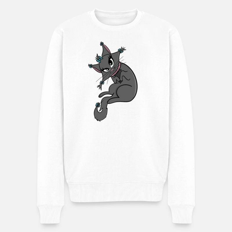 Douce dame de chat chillt - Pull Premium bio Homme - blanc