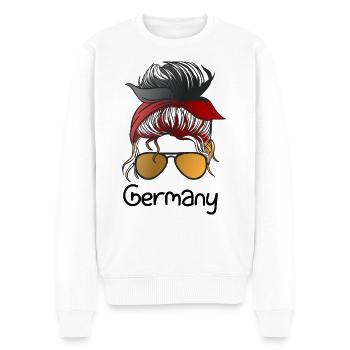 Deutschland Flagge Deutsche Fahne Used Look Heimat - Männer Premium Bio Pullover - Weiß - Vorne - Thijin (182cm)