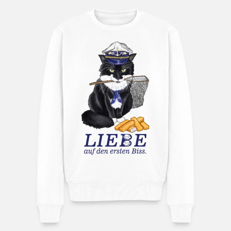 Kapitän Roxy - Version 3 - Männer Premium Bio Pullover - Weiß