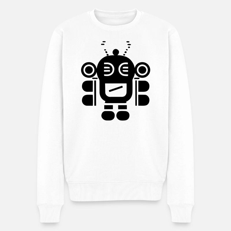 Kleiner Roboter - Männer Premium Bio Pullover - Weiß