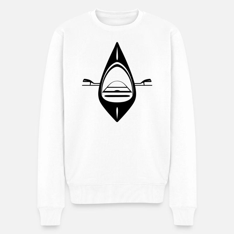 Kajak - Männer Premium Bio Pullover - Weiß