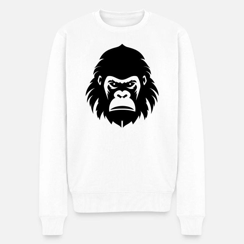 Gorilla - Männer Premium Bio Pullover - Weiß