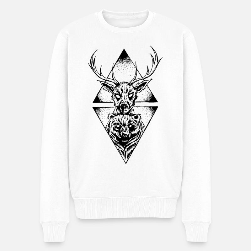 wildspirit - Männer Premium Bio Pullover - Weiß