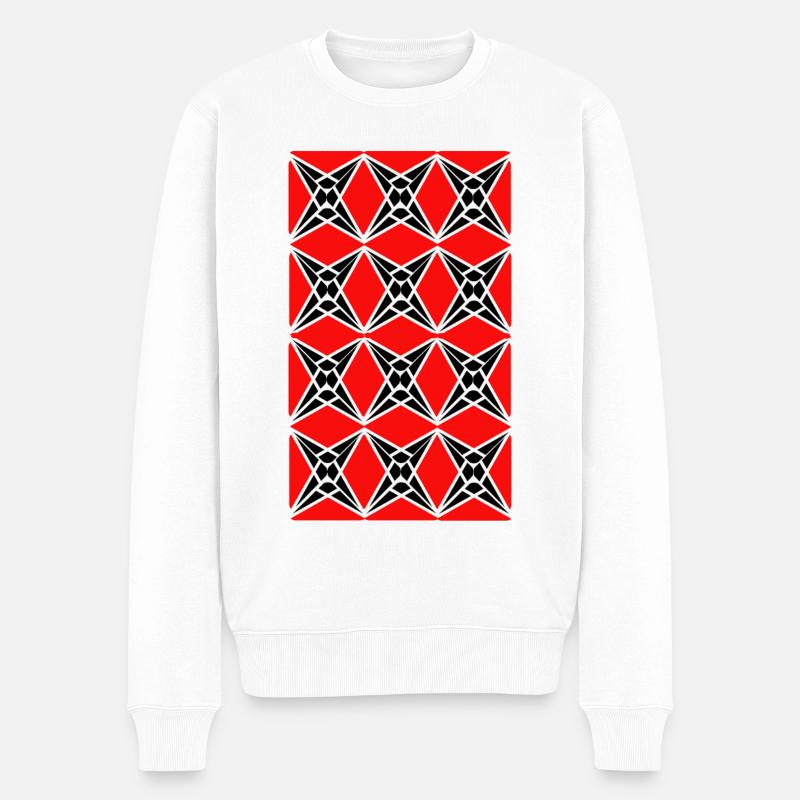 Sternmuster - Männer Premium Bio Pullover - Weiß