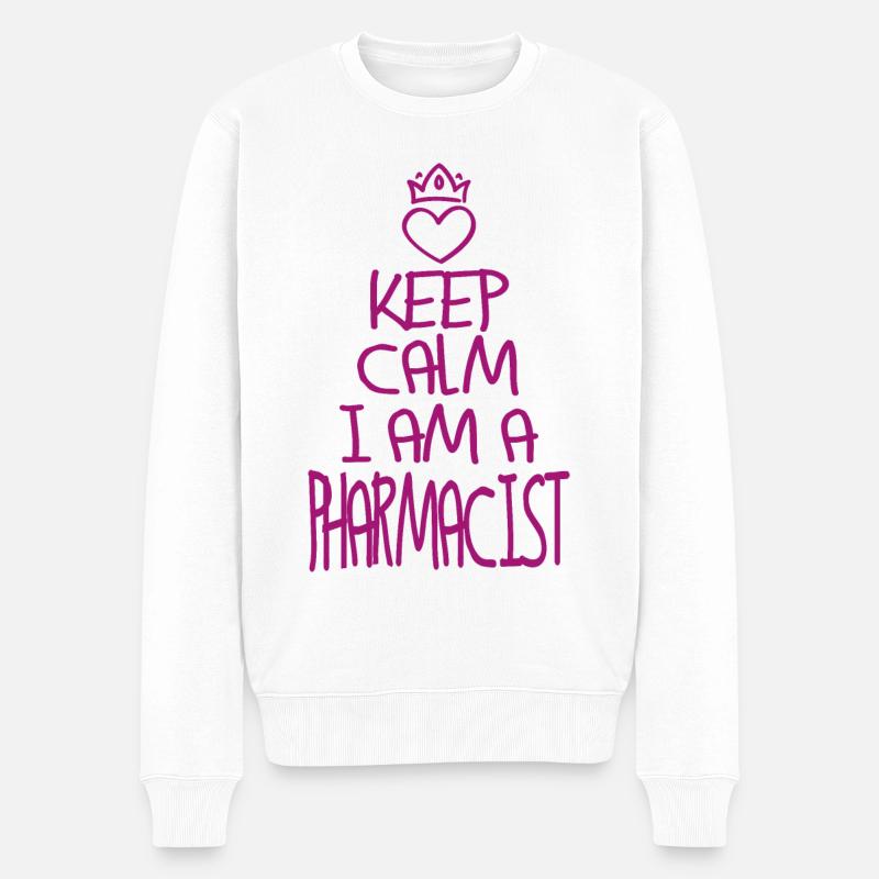 Keep Calm Pharmacist cool - Men's Premium Organic Jumper - white