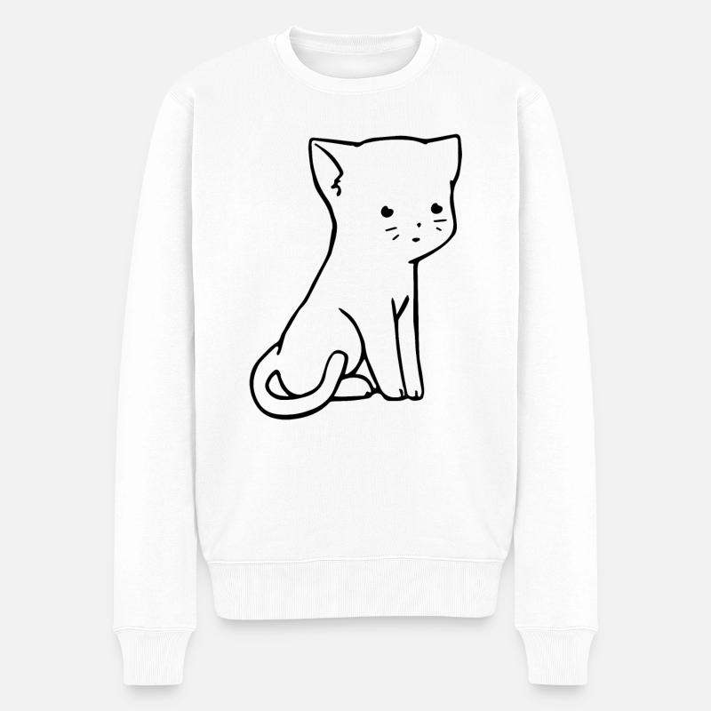 Chat doux Design - Pull Premium bio Homme - blanc