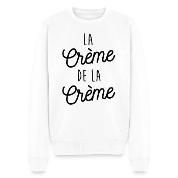 La crème de la crème - Pull Premium bio Homme - blanc - Devant - Thijin (182cm)