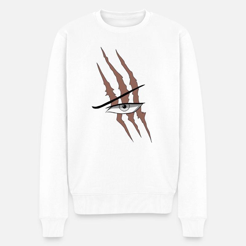 Schaftnarbe - ein Stück - Männer Premium Bio Pullover - Weiß
