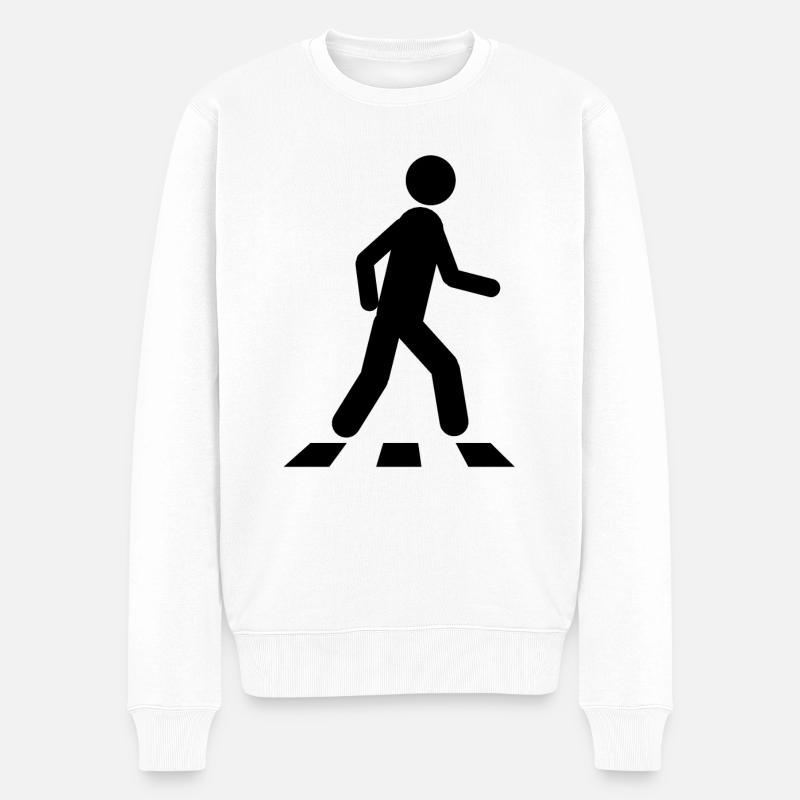 pieton marcheur marcher icone - Pull Premium bio Homme - blanc