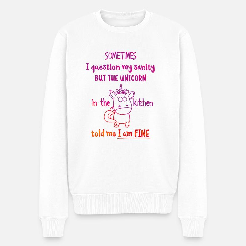 Unicorn ! - Pull Premium bio Homme - blanc