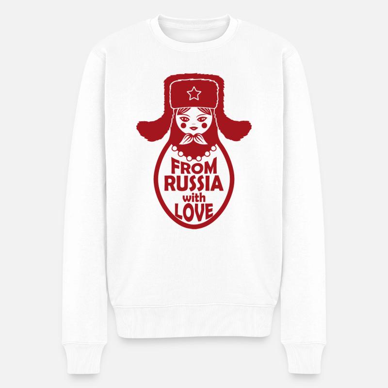 From Russia with love URSS Matryochka poupée - Pull Premium bio Homme - blanc