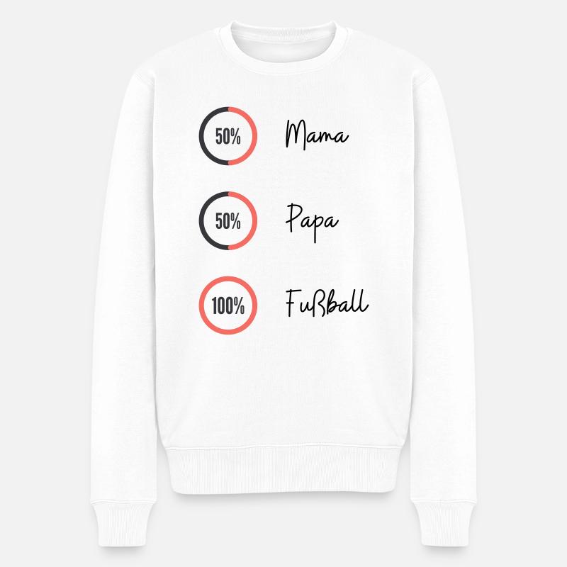 100% Fußball - Männer Premium Bio Pullover - Weiß