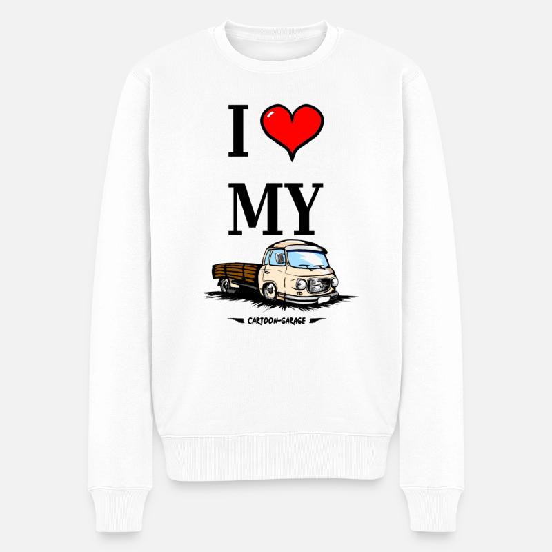 I LOVE MY B1000 - Männer Premium Bio Pullover - Weiß