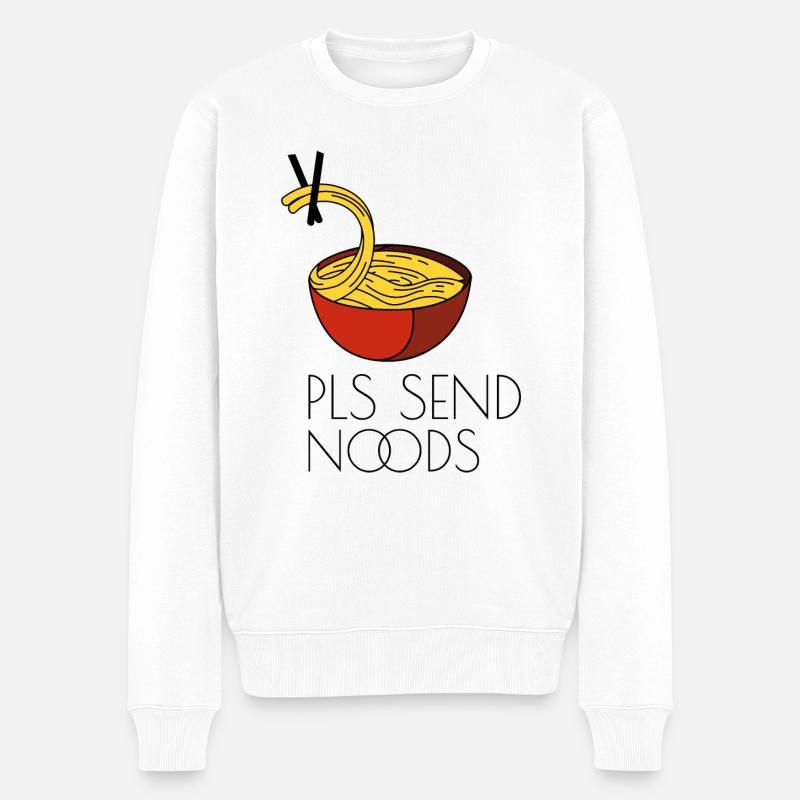 pls send nudes - Männer Premium Bio Pullover - Weiß