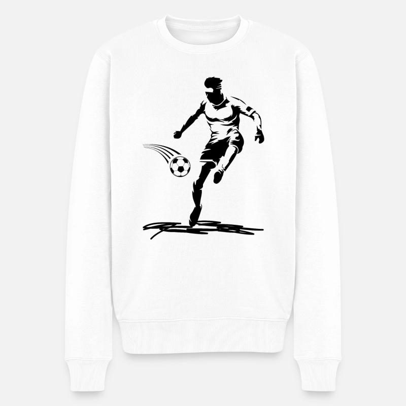 Fußball Soccer - Männer Premium Bio Pullover - Weiß