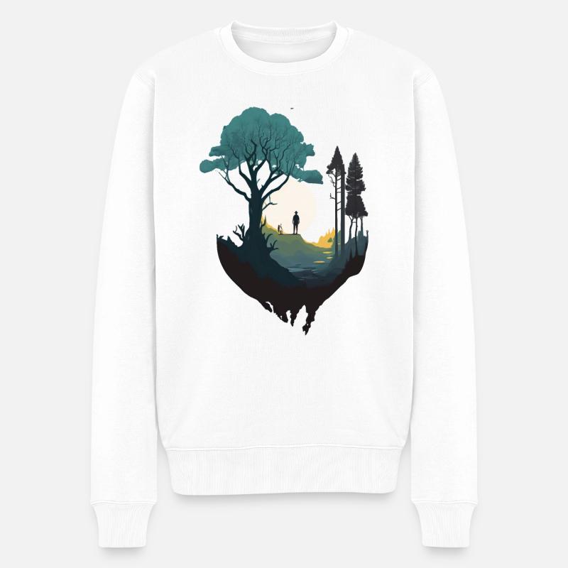 SURREAL - Männer Premium Bio Pullover - Weiß