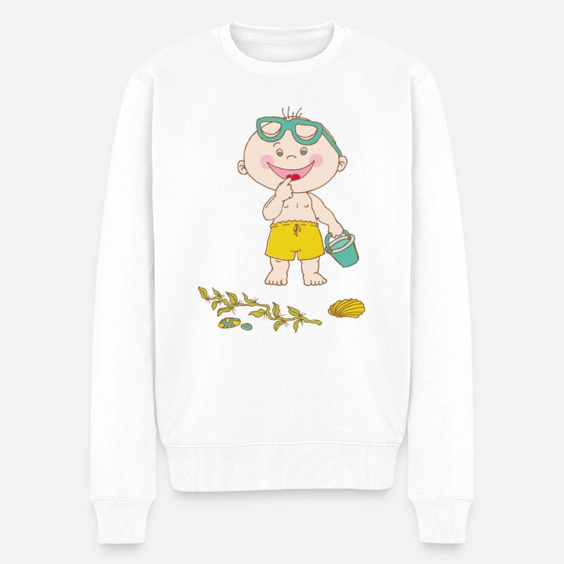 Sommer - Männer Premium Bio Pullover - Weiß