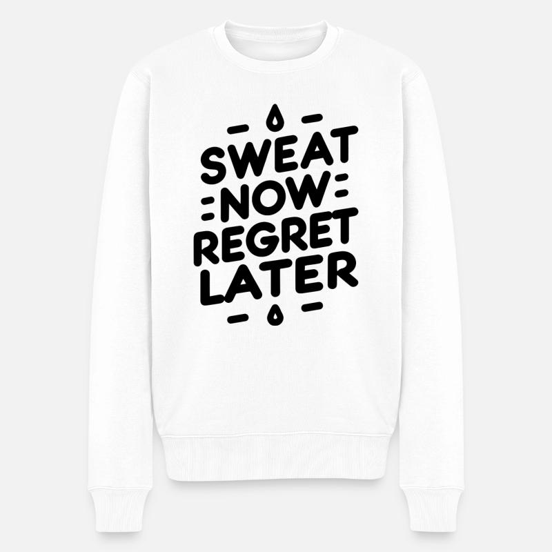 Jetzt schwitzen, später bereuen - Männer Premium Bio Pullover - Weiß
