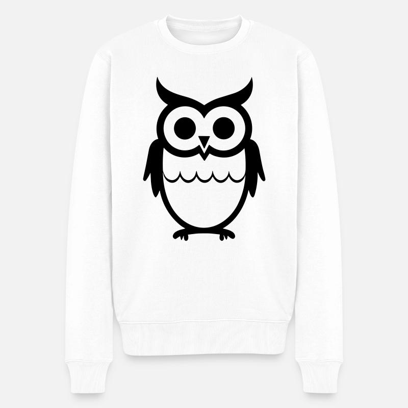 Steinkauz - Männer Premium Bio Pullover - Weiß