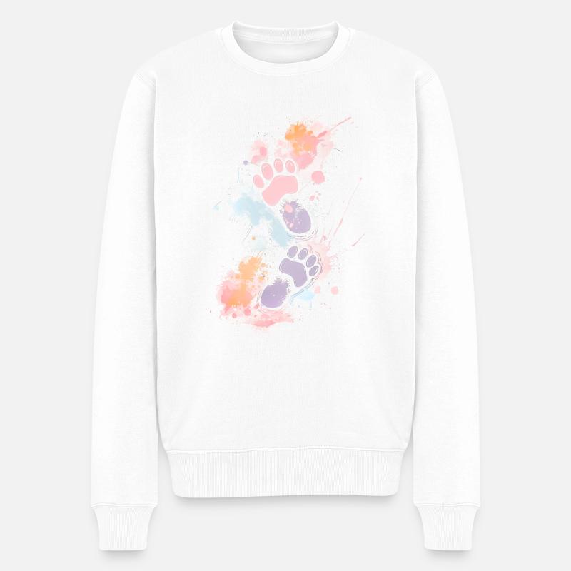 Footprint - Männer Premium Bio Pullover - Weiß