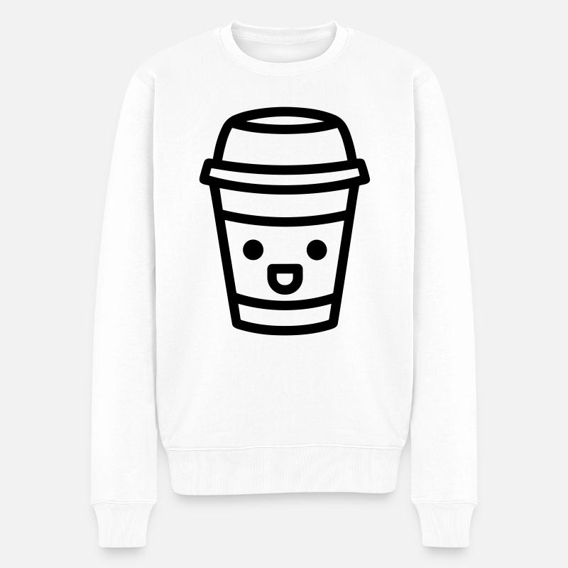 Kaffeebecher - Männer Premium Bio Pullover - Weiß